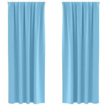 vidaXL Verdunkelungs-Vorhänge mit Ringen 2 pcs Himmelblau 225 x 140 cm