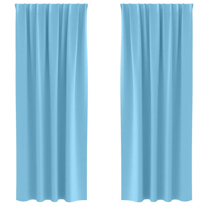 vidaXL Verdunkelungs-Vorhänge mit Ringen 2 pcs Himmelblau 225 x 140 cm