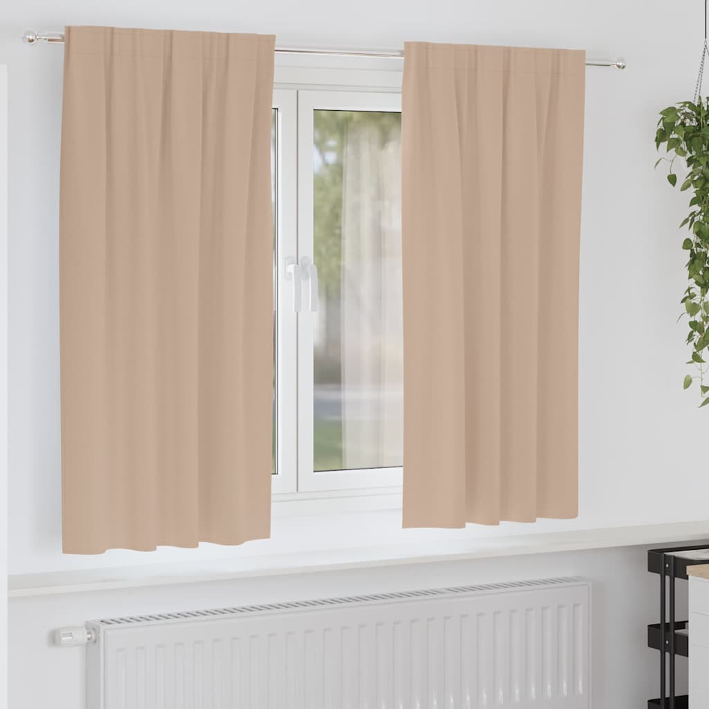 vidaXL Verdunkelungs-Vorhänge mit Ringen 2 pcs Taupe 175 x 140 cm