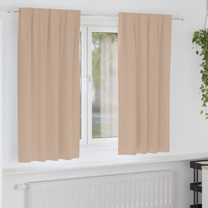 vidaXL Verdunkelungs-Vorhänge mit Ringen 2 pcs Taupe 175 x 140 cm