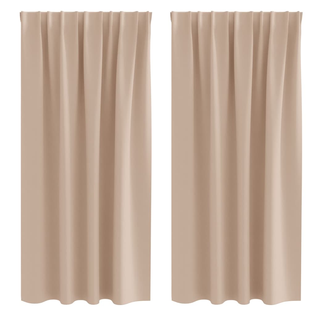 vidaXL Verdunkelungs-Vorhänge mit Ringen 2 pcs Taupe 175 x 140 cm