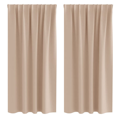 vidaXL Verdunkelungs-Vorhänge mit Ringen 2 pcs Taupe 175 x 140 cm