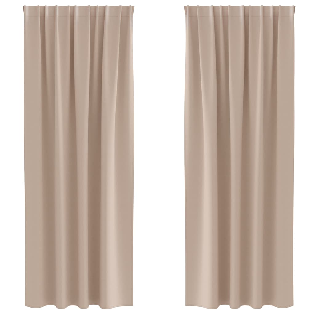 Verdunkelungs-Vorhänge mit Ringen 2 pcs Taupe 225 x 140 cm