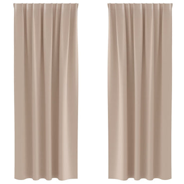 vidaXL Verdunkelungs-Vorhänge mit Ringen 2 pcs Taupe 225 x 140 cm