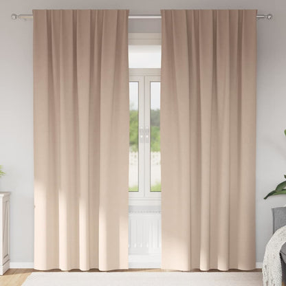 vidaXL Verdunkelungs-Vorhänge mit Ringen 2 pcs Taupe 245 x 140 cm
