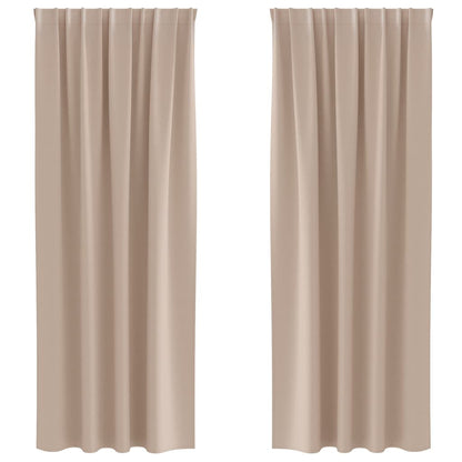 vidaXL Verdunkelungs-Vorhänge mit Ringen 2 pcs Taupe 245 x 140 cm
