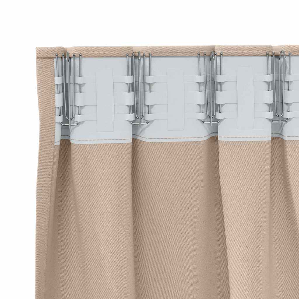 Verdunkelungs-Vorhänge mit Ringen 2 pcs Taupe 260 x 140 cm