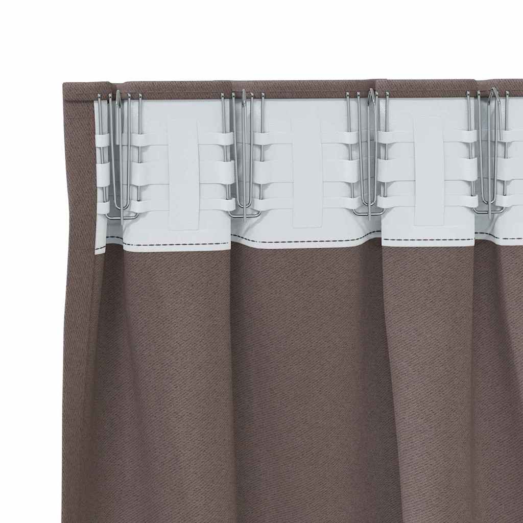 vidaXL Verdunkelungs-Vorhänge mit Ringen 2 pcs Dunkelbraun