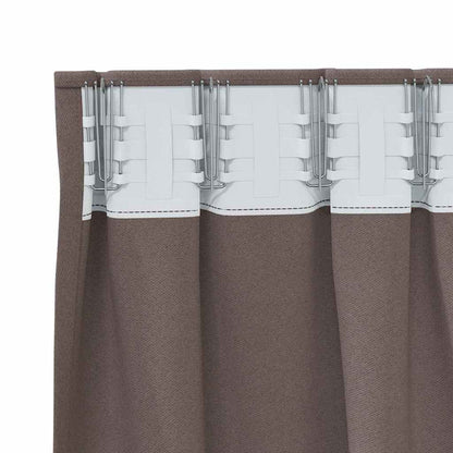 vidaXL Verdunkelungs-Vorhänge mit Ringen 2 pcs Dunkelbraun