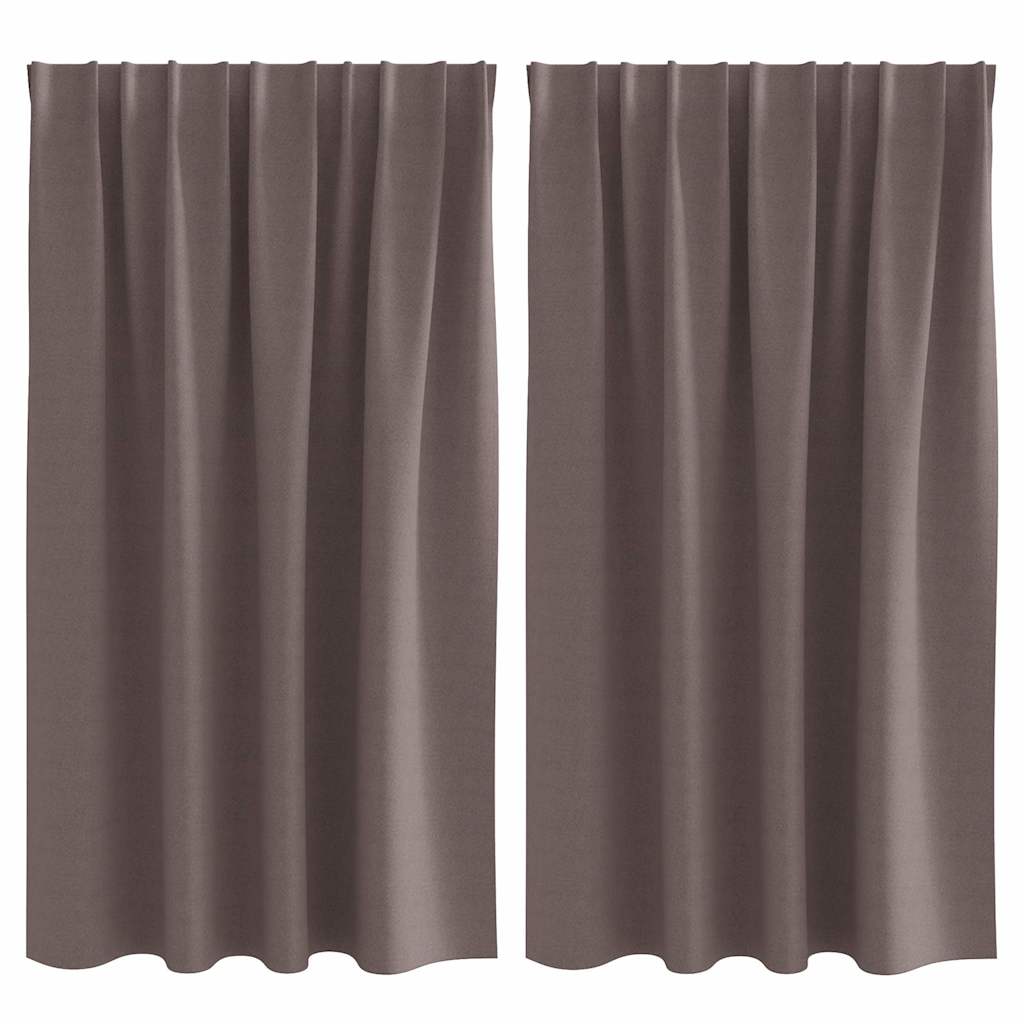 vidaXL Verdunkelungs-Vorhänge mit Ringen 2 pcs Dunkelbraun
