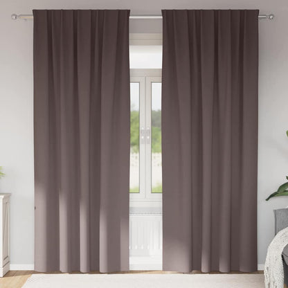 vidaXL Verdunkelungs-Vorhänge mit Ringen 2 pcs Dunkelbraun