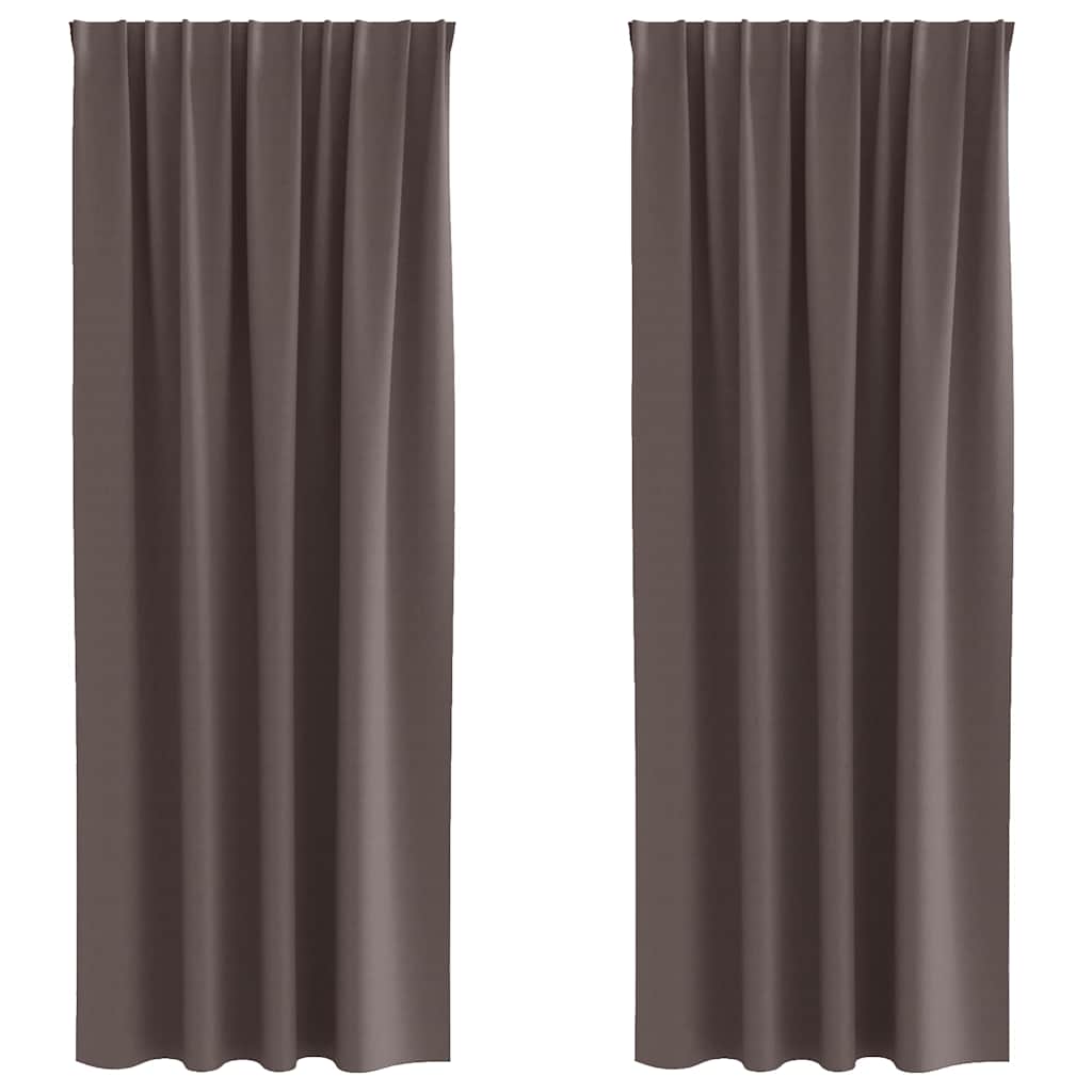 vidaXL Verdunkelungs-Vorhänge mit Ringen 2 pcs Dunkelbraun