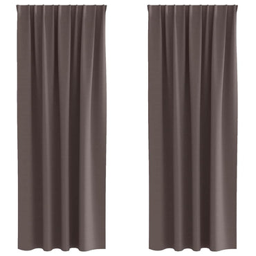 vidaXL Verdunkelungs-Vorhänge mit Ringen 2 pcs Dunkelbraun