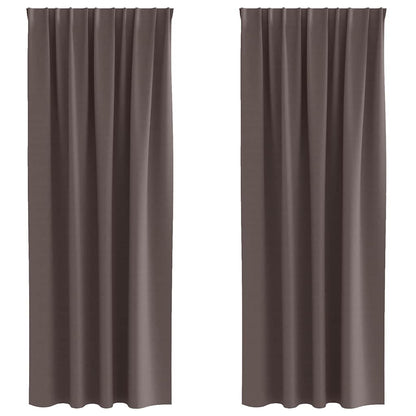 vidaXL Verdunkelungs-Vorhänge mit Ringen 2 pcs Dunkelbraun