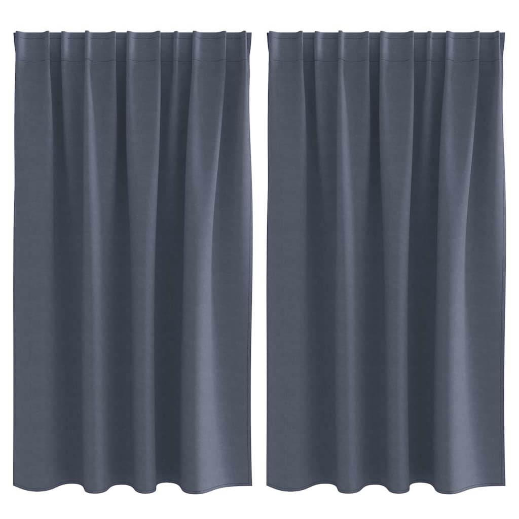 Verdunkelungs-Vorhänge mit Ringen 2 pcs Anthrazit 140 x 140 cm