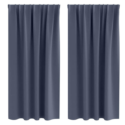 Verdunkelungs-Vorhänge mit Ringen 2 pcs Anthrazit 175 x 140 cm