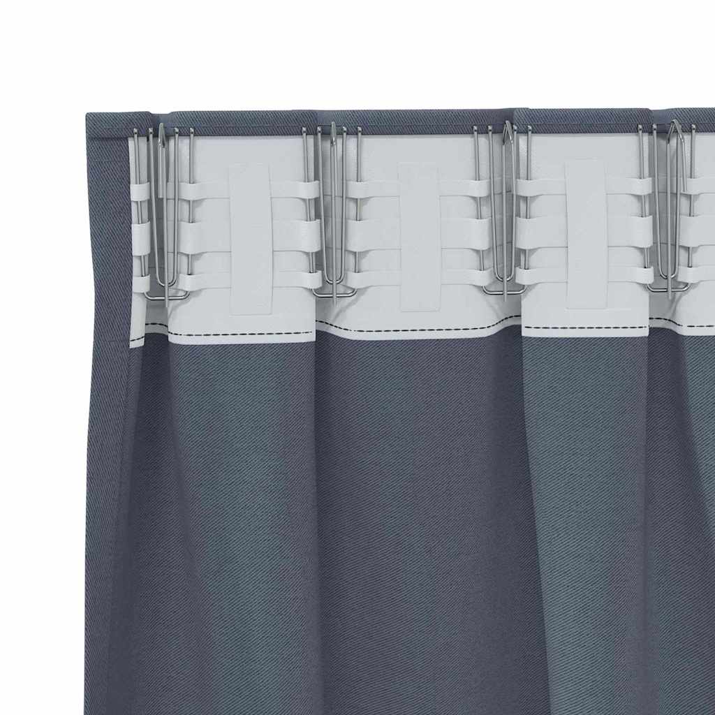 vidaXL Verdunkelungs-Vorhänge mit Ringen 2 pcs Anthrazit 225 x 140 cm
