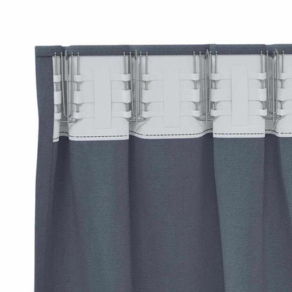 vidaXL Verdunkelungs-Vorhänge mit Ringen 2 pcs Anthrazit 225 x 140 cm