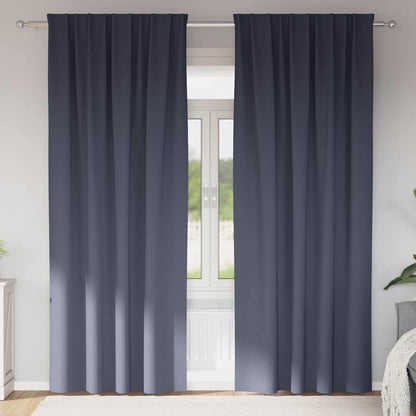 vidaXL Verdunkelungs-Vorhänge mit Ringen 2 pcs Anthrazit 225 x 140 cm