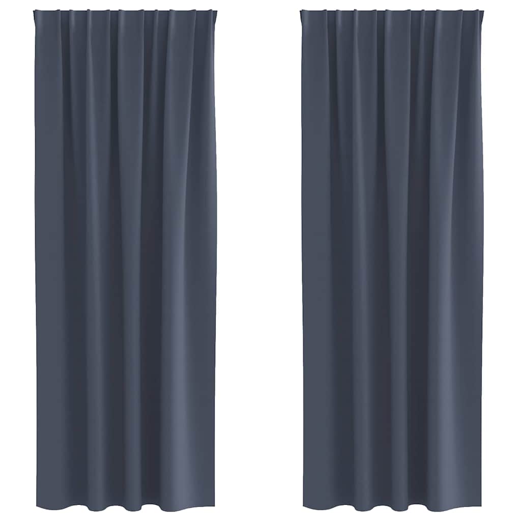 vidaXL Verdunkelungs-Vorhänge mit Ringen 2 pcs Anthrazit 225 x 140 cm