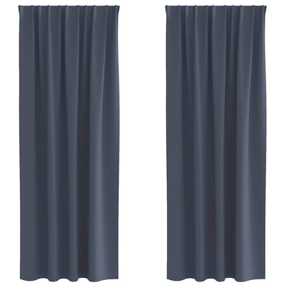 vidaXL Verdunkelungs-Vorhänge mit Ringen 2 pcs Anthrazit 225 x 140 cm