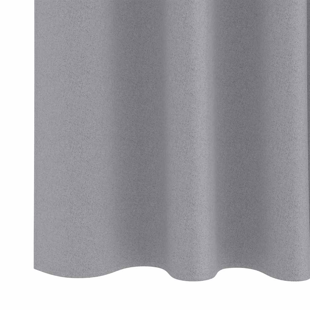 vidaXL Verdunkelungs-Vorhänge mit Ringen 2 pcs Hellgrau 245 x 140 cm