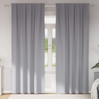 vidaXL Verdunkelungs-Vorhänge mit Ringen 2 pcs Hellgrau 245 x 140 cm