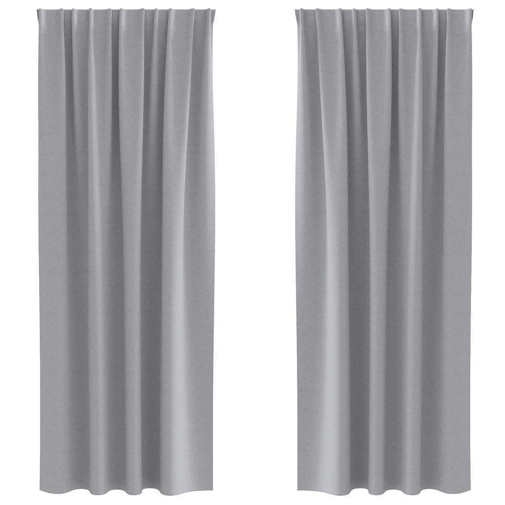 vidaXL Verdunkelungs-Vorhänge mit Ringen 2 pcs Hellgrau 245 x 140 cm