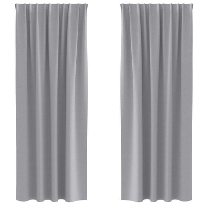 vidaXL Verdunkelungs-Vorhänge mit Ringen 2 pcs Hellgrau 245 x 140 cm