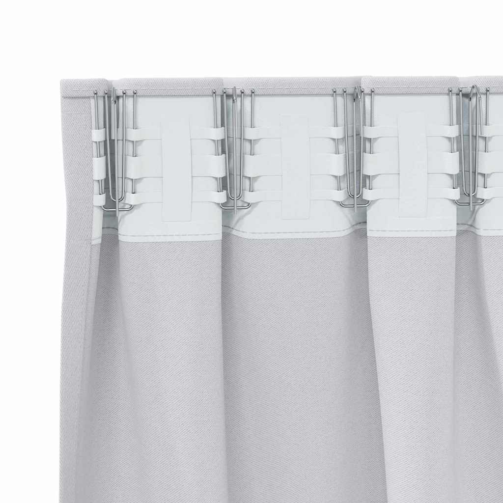 vidaXL Verdunkelungs-Vorhänge mit Ringen 2 pcs Helles Grau