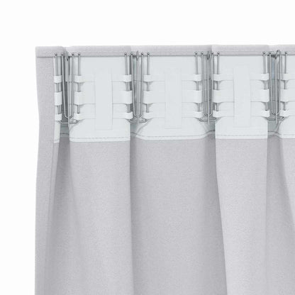 vidaXL Verdunkelungs-Vorhänge mit Ringen 2 pcs Helles Grau