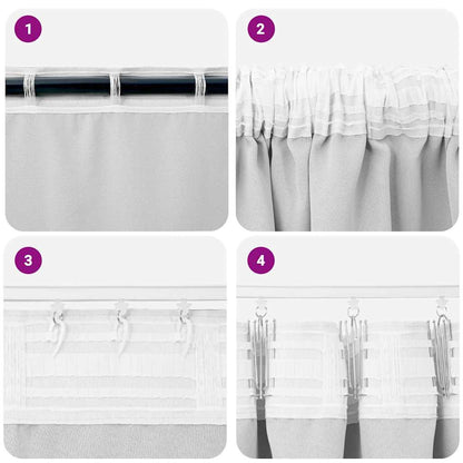 vidaXL Verdunkelungs-Vorhänge mit Ringen 2 pcs Helles Grau