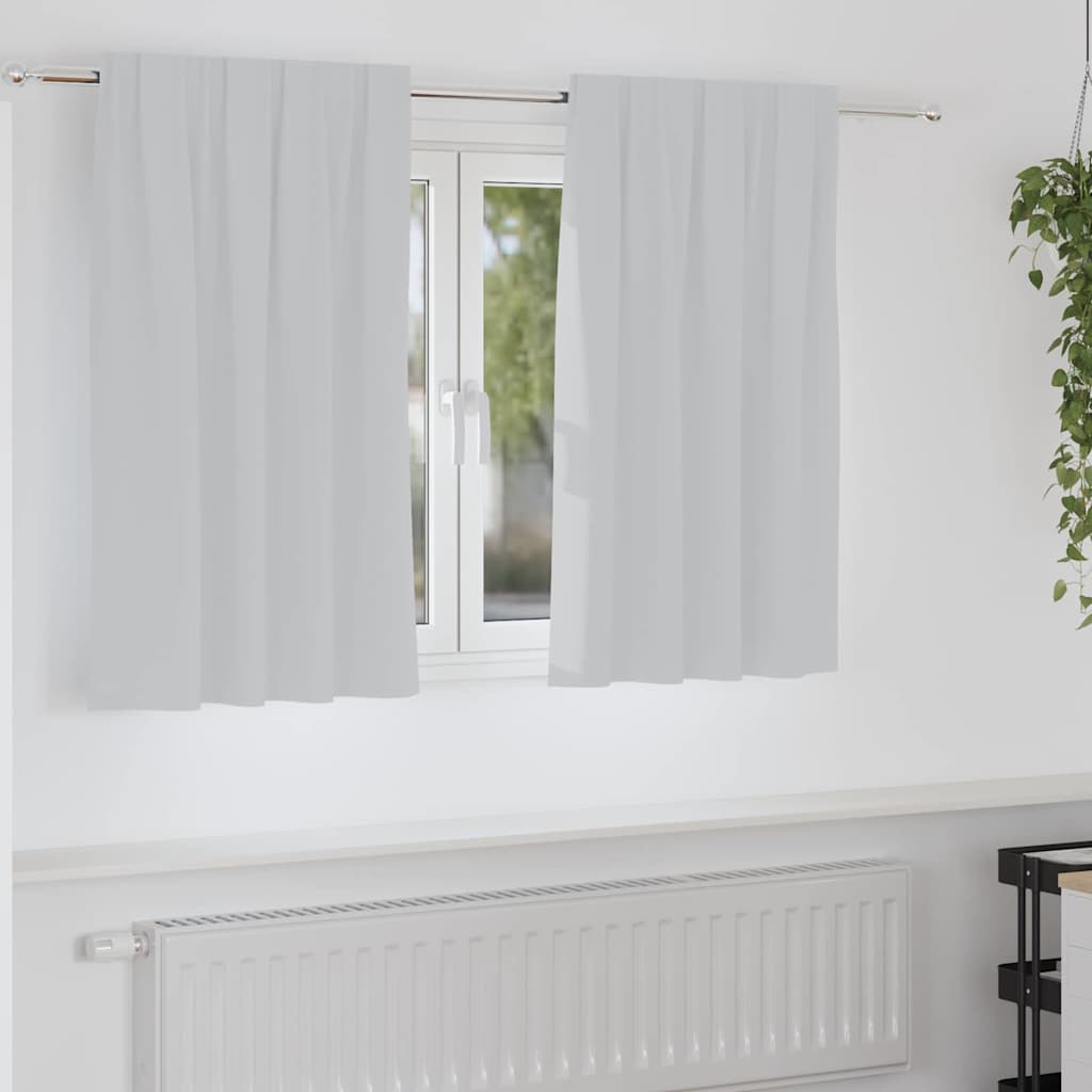 vidaXL Verdunkelungs-Vorhänge mit Ringen 2 pcs Helles Grau