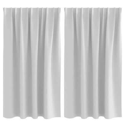 vidaXL Verdunkelungs-Vorhänge mit Ringen 2 pcs Helles Grau