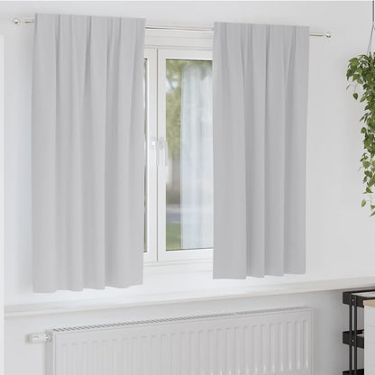 vidaXL Verdunkelungs-Vorhänge mit Ringen 2 pcs Hellgrau 175 x 140 cm