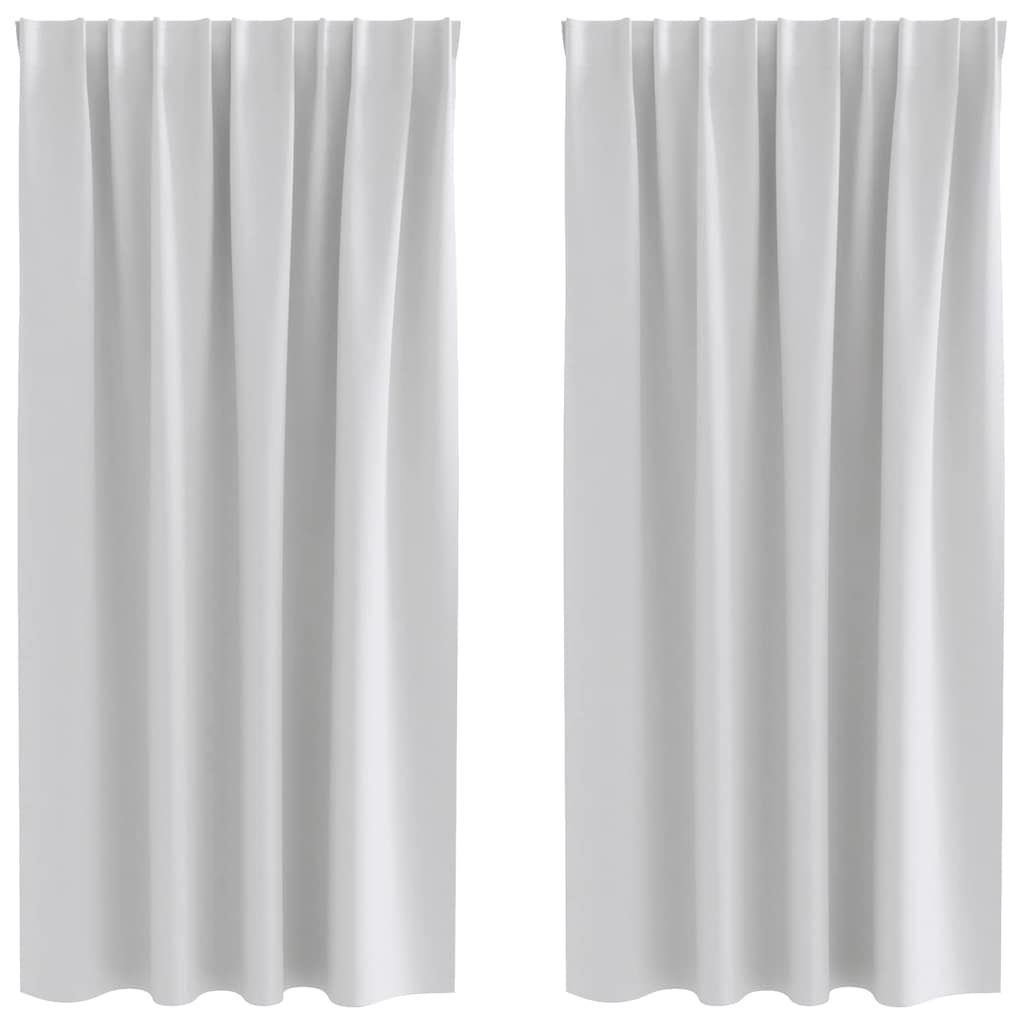 vidaXL Verdunkelungs-Vorhänge mit Ringen 2 pcs Hellgrau 175 x 140 cm