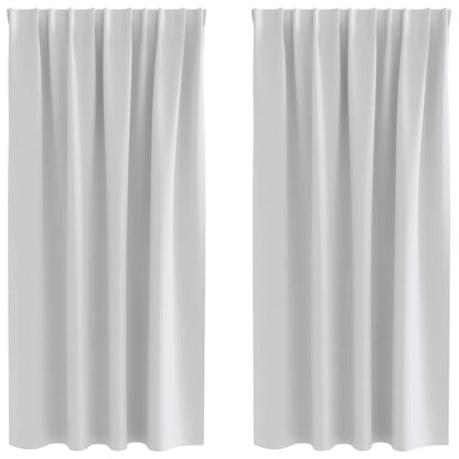 vidaXL Verdunkelungs-Vorhänge mit Ringen 2 pcs Hellgrau 175 x 140 cm