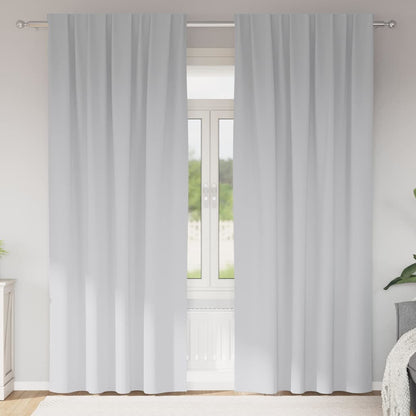 vidaXL Verdunkelungs-Vorhänge mit Ringen 2 pcs Helles Grau
