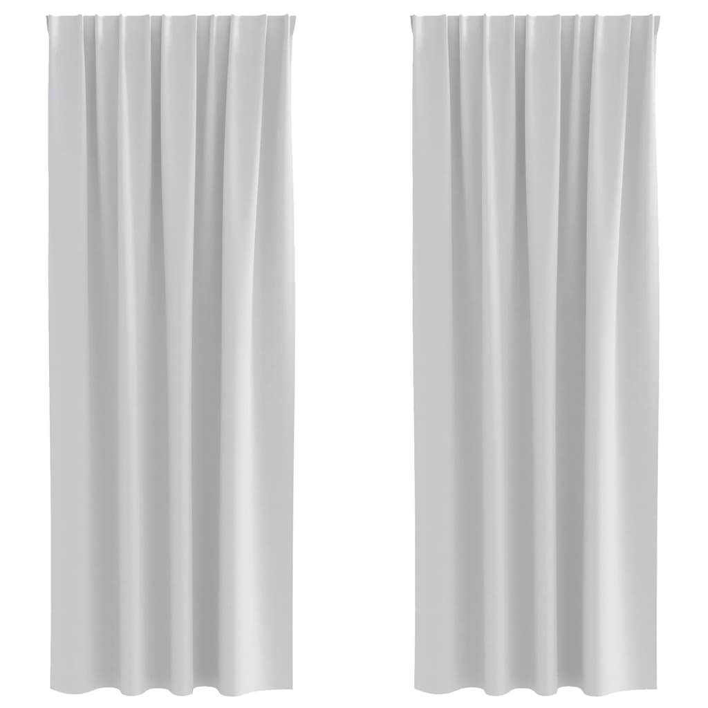 vidaXL Verdunkelungs-Vorhänge mit Ringen 2 pcs Helles Grau
