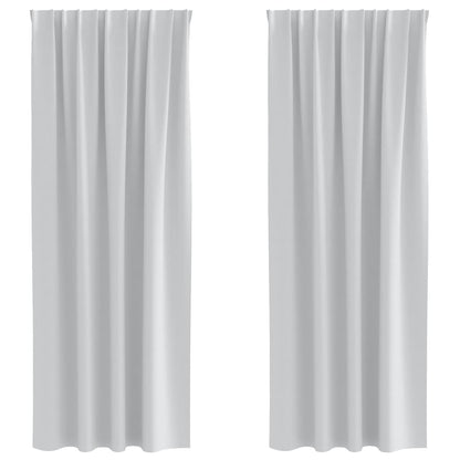 vidaXL Verdunkelungs-Vorhänge mit Ringen 2 pcs Helles Grau
