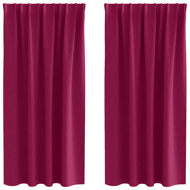 vidaXL Verdunkelungs-Vorhänge mit Ringen 2 pcs Weinrot 175 x 140 cm