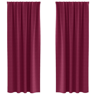 vidaXL Verdunkelungs-Vorhänge mit Ringen 2 pcs Weinrot 245 x 140 cm