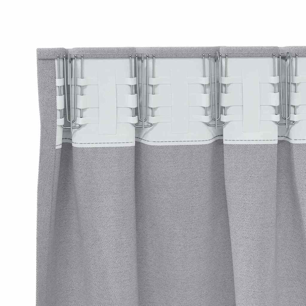 vidaXL Verdunkelungs-Vorhänge mit Ringen 2 pcs Metallic Grau