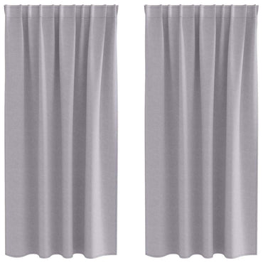 vidaXL Verdunkelungs-Vorhänge mit Ringen 2 pcs Metallic Grau