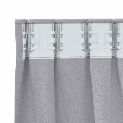 vidaXL Verdunkelungs-Vorhänge mit Ringen 2 pcs Metallic Grau