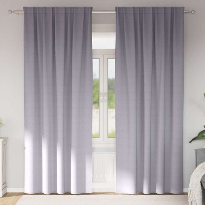 vidaXL Verdunkelungs-Vorhänge mit Ringen 2 pcs Metallic Grau