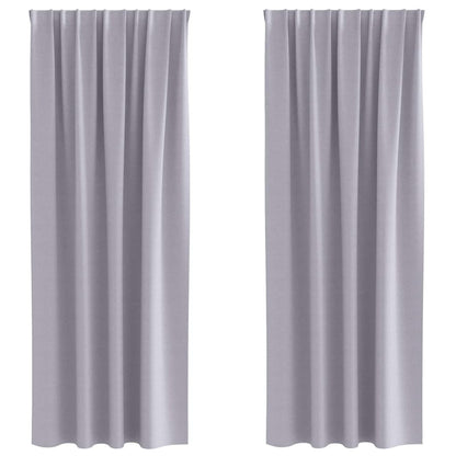 vidaXL Verdunkelungs-Vorhänge mit Ringen 2 pcs Metallic Grau