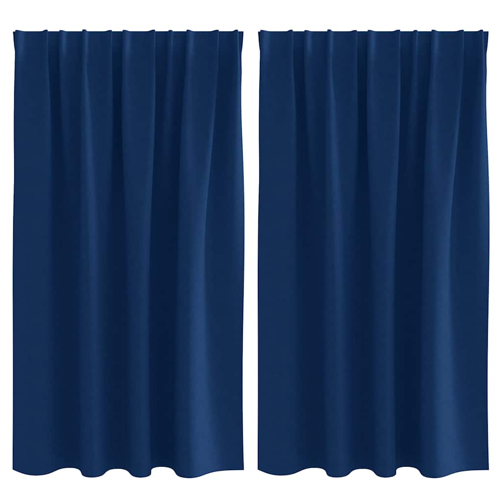 Verdunkelungs-Vorhänge mit Ringen 2 pcs Dunkelblau 140 x 140 cm