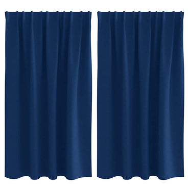 vidaXL Verdunkelungs-Vorhänge mit Ringen Dunkelblau Polyester