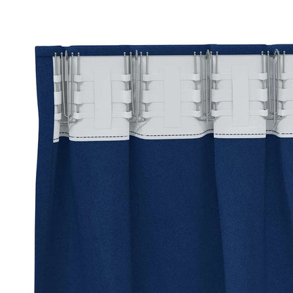 vidaXL Verdunkelungs-Vorhänge mit Ringen 2 pcs Dunkelblau 175 x 140 cm